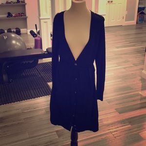 Military style extra long cardigan